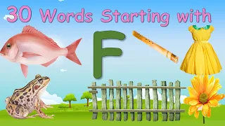 30 Words Starting with Letter F ||  Letter F words || Words that starts with F
