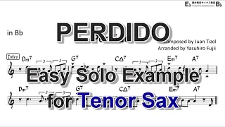 PERDIDO - Easy Solo Example for Tenor Sax