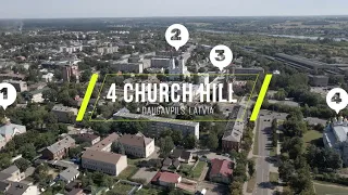 Daugavpils 4 Church Hill  - Cinematic drone footage