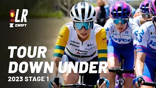 Crosswinds in First WorldTour Race of 2023! | Tour Down Under Stage 1 2023 | Lanterne Rouge x Zwift