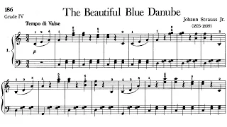 Piano Pieces for Children Grade 4 No.12 Strauss The Beautiful Blue Danube (P.186) Sheet Music