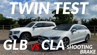 Mercedes-Benz CLA Shooting Brake vs GLB Twin Test | 2021 compact car head to head in 4K