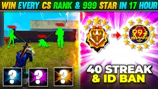 WIN EVERY CS RANK & 999 STAR IN 17 HOURS 😱 || Hidden Glitch Only 0.1% People Knows || FREE FIRE 🔥