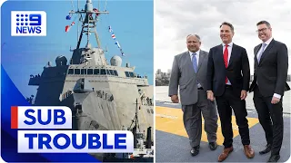 AUKUS pact under fire as US Navy ship commissioned in Sydney | 9 News Australia