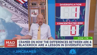 Jim Cramer gives a lesson in diversification with ARK and BlackRock