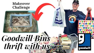 Goodwill Bins Thrift with us!!  - Bins Makeover Challenge - Home Decor Reselling for profit