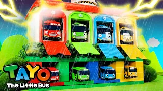 Let's fix the broken garage by thunder ⚡ | Tayo Carrier Car Play Compilation | Toys for Kids