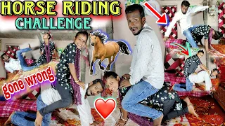 horse riding challenge || hours riding || couple challenge || horse riding challenge hasband wife 😂