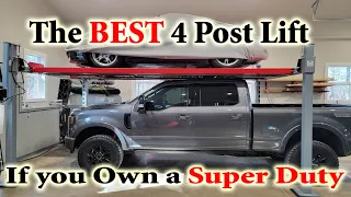 The Best Four Post Lift if You Own a SuperDuty.  Advantage 11k Pound Lift Modified to Fit My Tremor