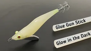 DIY - Squid Jig With Glue Gun Stick || Glow in the Dark