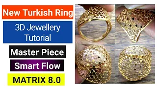 Turkish Ring 21 | Surface Modeling | Kawaiti Ring | Matrix 9 Tutorial |online jewelry design course