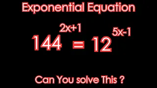 Can you do this? Exponential Equation Solution Solve for grade 7 to 12