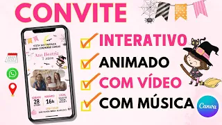 Convite Interativo Animado  Com Vídeo e Música | CANVA
