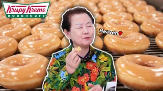 Korean Grandma Tries KRISPY KREME DONUTS for the first time