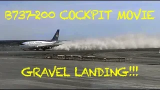 CLASSIC Gravel Kit B737-200 Combi, Dirt Strip Landing ULTIMATE COCKPIT MOVIE [AirClips]