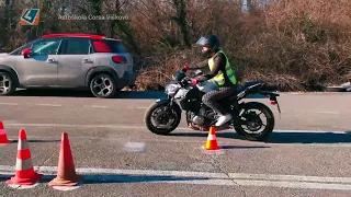 sve ispitne radnje na poligonu za A kategoriju, Kawasaki Z650, kandidat Lea