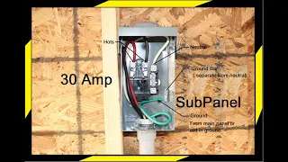 How to wire and properly ground a 30 Amp sub-panel