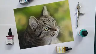 Слайд-шоу " Кот Аэрографом" | Airbrush fur cat slide show