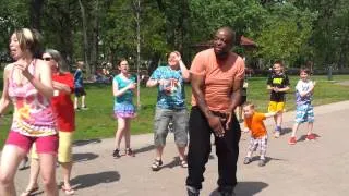 Baby steals show during Flash Mob Dance!