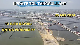 Kemajuan Proyek Tol Matras Bambu dan Tanggul Rob, Tol Semarang-Demak || Video Drone