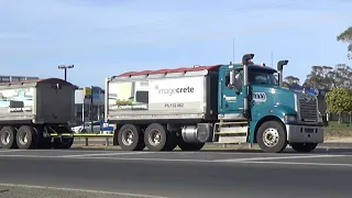 Trucks passing through Echuca, Victoria, Australia