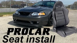 Mustang Gt Procar seat install. Watch this video before you buy!