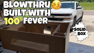 CHEVY TRUCK BLOW THROUGH SUBWOOFER BOX GETTING DONE WHILE IM SICK | SOUND SYSTEM