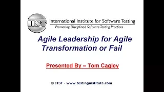 Software Testing Training | Agile Leadership for Agile Transformation or Fail