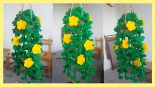 Very Easy Crochet Hanging Plant | Hanging Vines in a Pot | Car Hanger | DIY Craft | subtitle