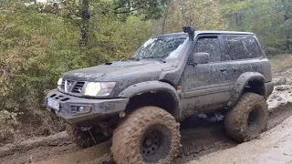 2WD vs 4WD  Offroad in mud with Nissan Patrol Gr Y61