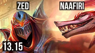 ZED vs NAAFIRI (MID) | 10 solo kills, 68% winrate | KR Diamond | 13.15