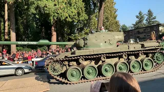 Military Tank Crushes Car.