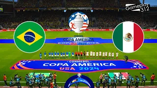 BRAZIL vs MEXICO - FINAL | Copa America USA 2024 | Full Match All Goals | PES Gameplay