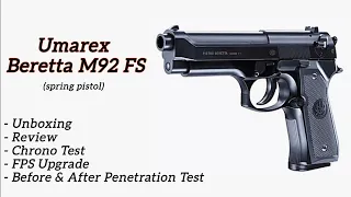 Airsoft Umarex Beretta M92 FS (Spring Pistol) + FPS Upgrade