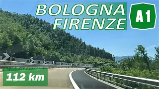 A1 Driving in ITALY | from BOLOGNA to FIRENZE | "The Sun Highway"