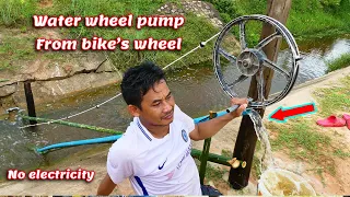 Amazing Water wheel pump from the River | Easy pump the water without electricity