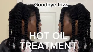 HOT OIL TREATMENT FOR DRY HAIR AND HAIR GROWTH | Length retention | moisturizer anti frizz