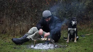 I Went to Forest | Collected Mushrooms and Cooked Them on The Stove in Rainy Weather ( Relaxing )