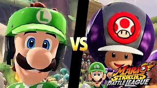 Mario Strikers Battle League Team Luigi vs Team Toad in Jungle Retreat