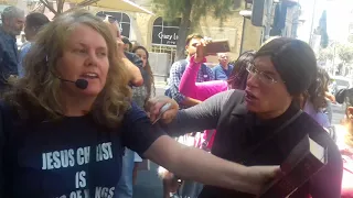 Street preaching in Jerusalem