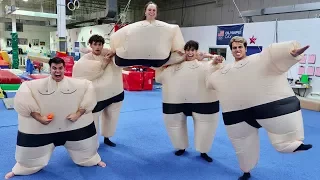 FUNNY GYMNASTICS IN GIANT SUMO SUITS!