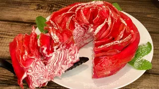 🌹 ROSE cake! Romantic Light Dessert EVERYONE WILL LIKE! Congratulations on March 8!!!