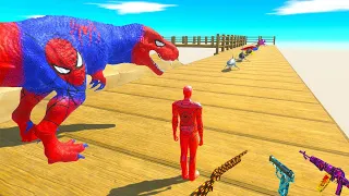 T REX SPIDERMAN and FPS AVATAR RESCUE MISSION - Animal Revolt Battle Simulator