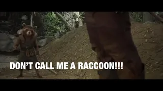 Rocket Raccoon being confused for other animals for 2 minutes straight