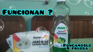 Que tal sale el lavatrastes Aurrerá ,jabón lavandería ,poniéndolos a prueba