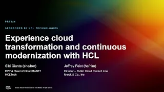 AWS re:Invent 2022 - Experience cloud transformation and continuous modernization with HCL (PRT024)