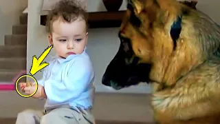 The kid snatches the bone from the dog. What she does next is simply incredible!