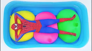 Spider Man Popping Giant Water Balloons! #3