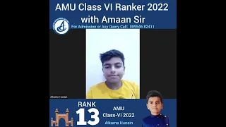 Meet AMU Class 6 Entrance Ranker with Aman Sir | How to Prepared & Crack for AMU Entrance #aligarh