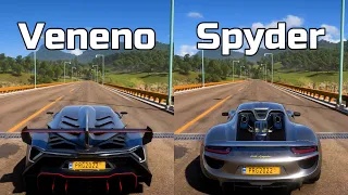Forza Horizon 5: Lamborghini Veneno vs Porsche 918 Spyder - Drag Race